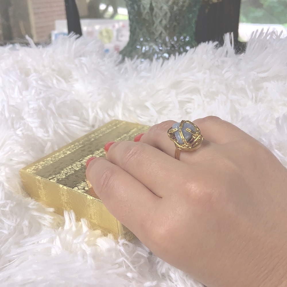 Handcrafted Gemstone Ring Size 7